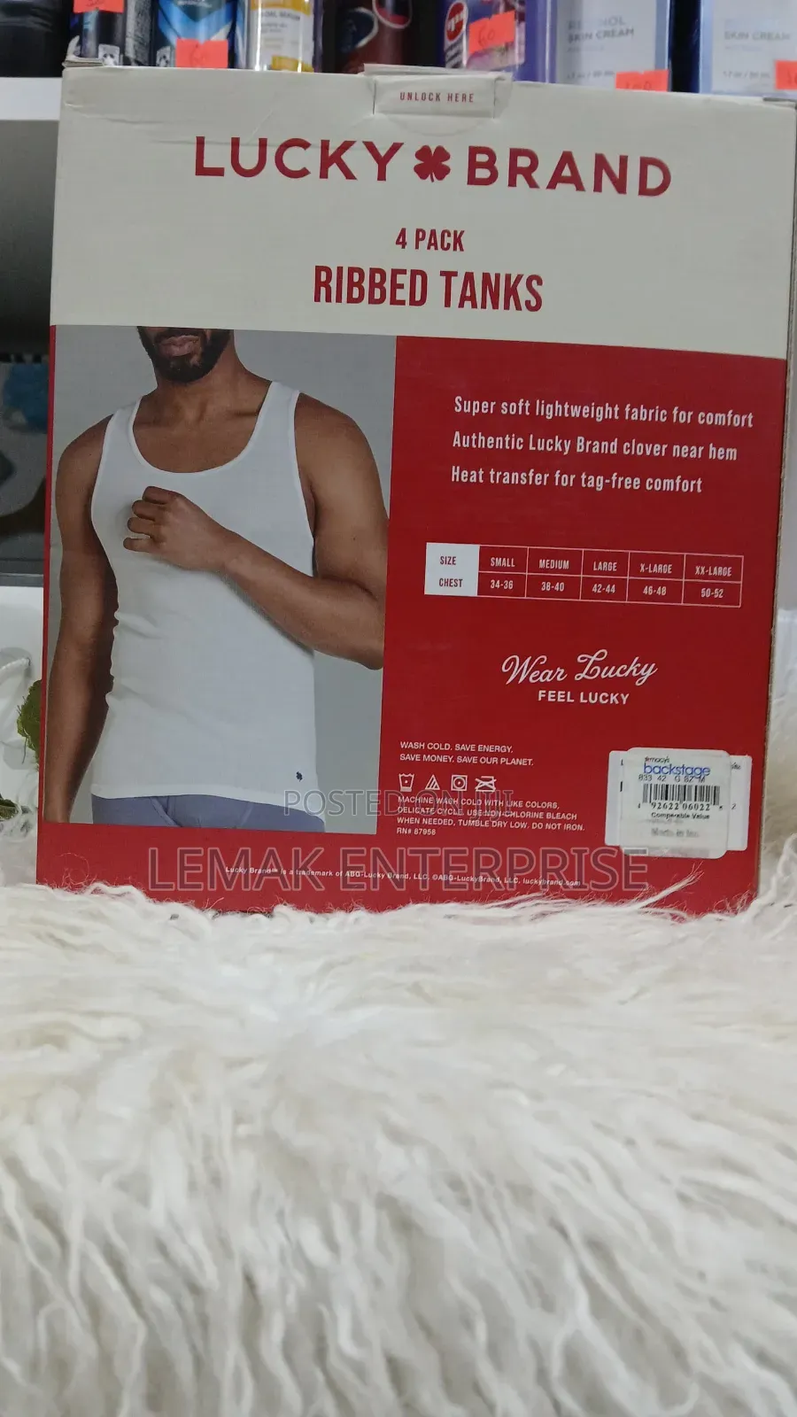 Lucky Brand 4-Pack White Ribbed Cotton Men Underwear Medium-Size