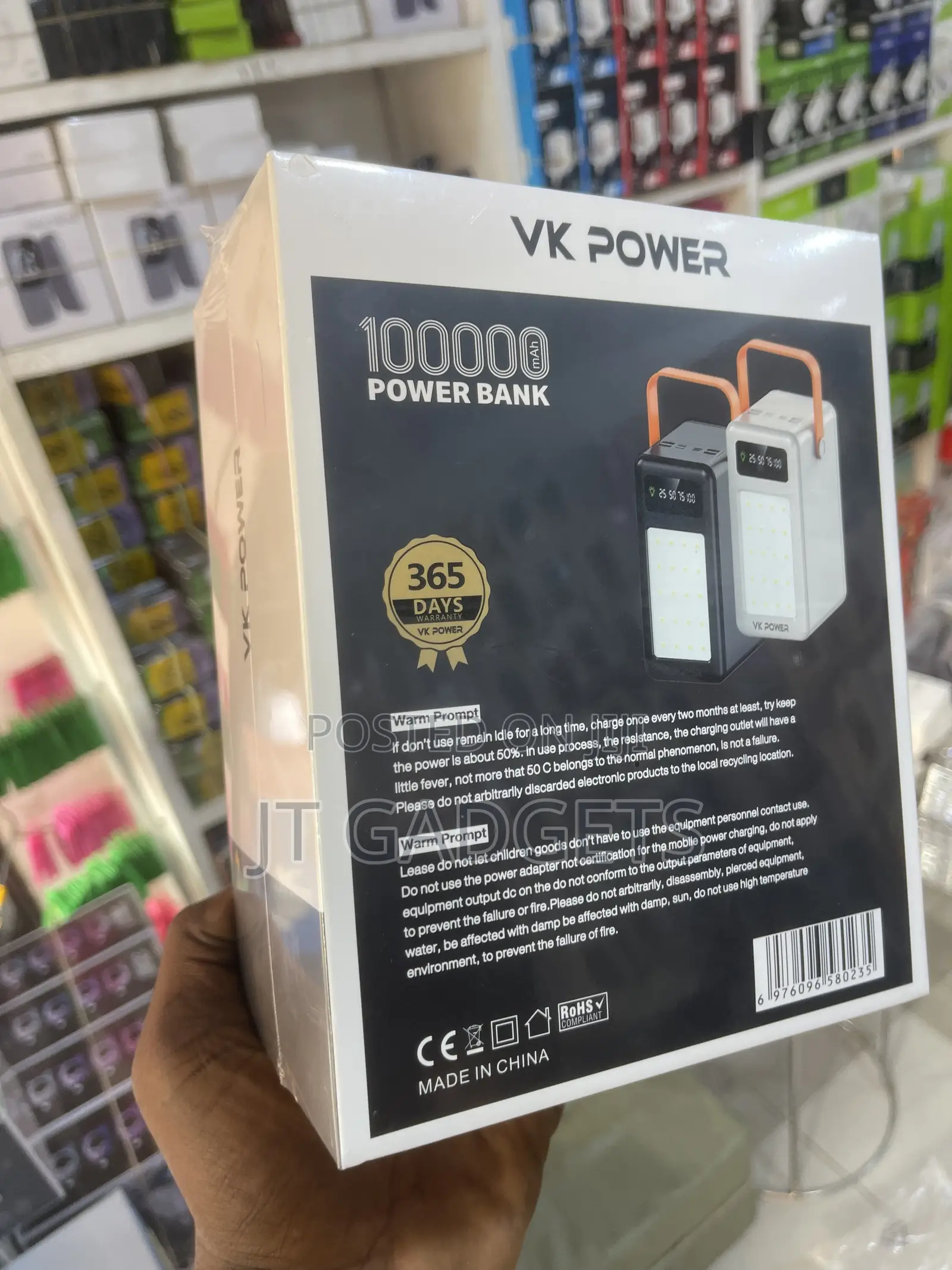 VK Power Slice 100,000mAh Power Bank | LED Light | 365-Day Warranty