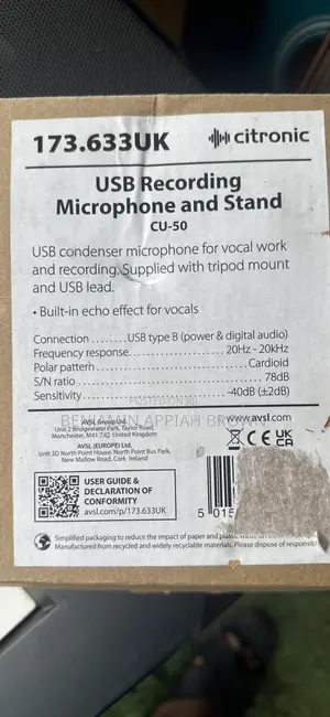 Citronic USB Recording Microphone and Stand
