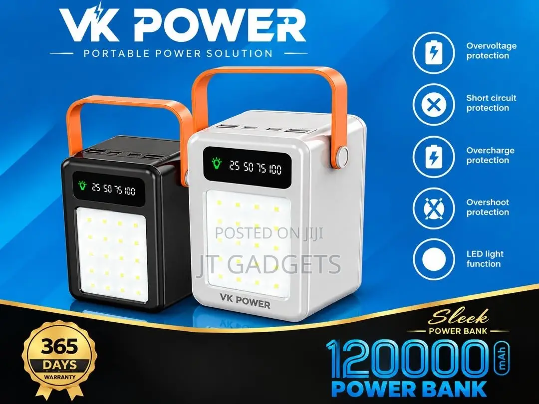 VK Power Slice 120,000mAh Power Bank | LED Light | 365-Day Warranty