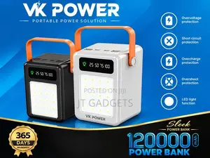 VK Power Slice 120,000mAh Power Bank | LED Light | 365-Day Warranty