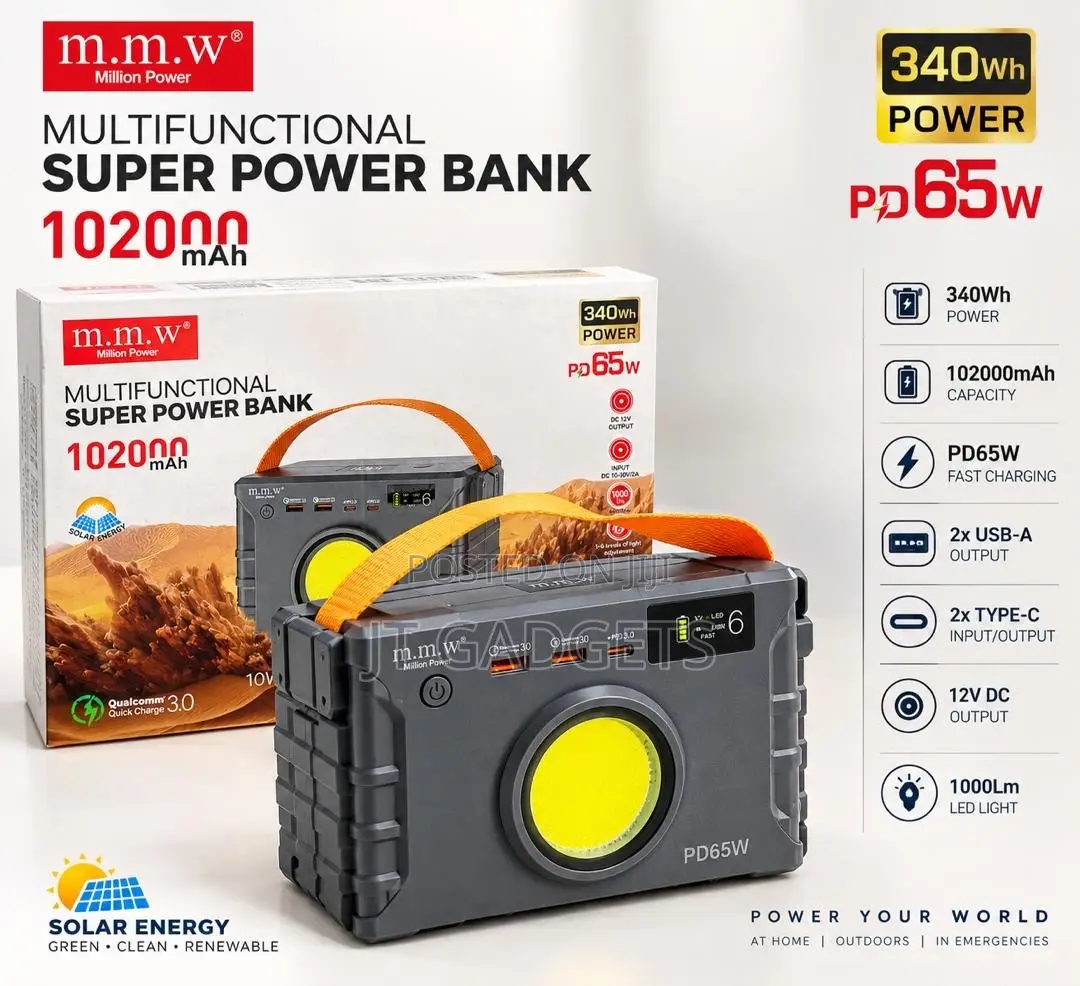 m.m.w Million Power PD65W 102,000mAh Multifunctional Laptop Power Bank