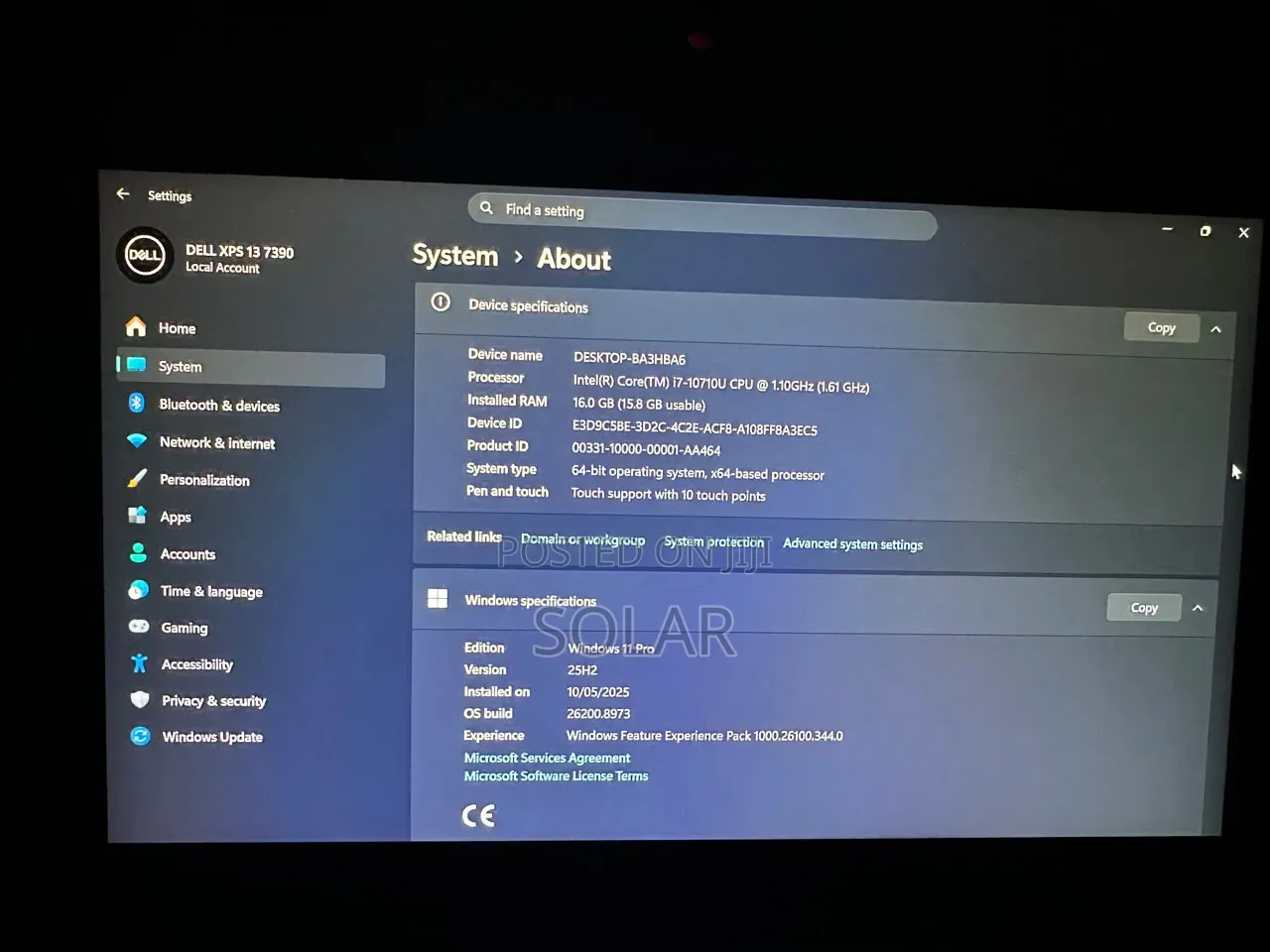 Laptop Dell XPS 13 16GB Intel Core i7 SSD 512GB