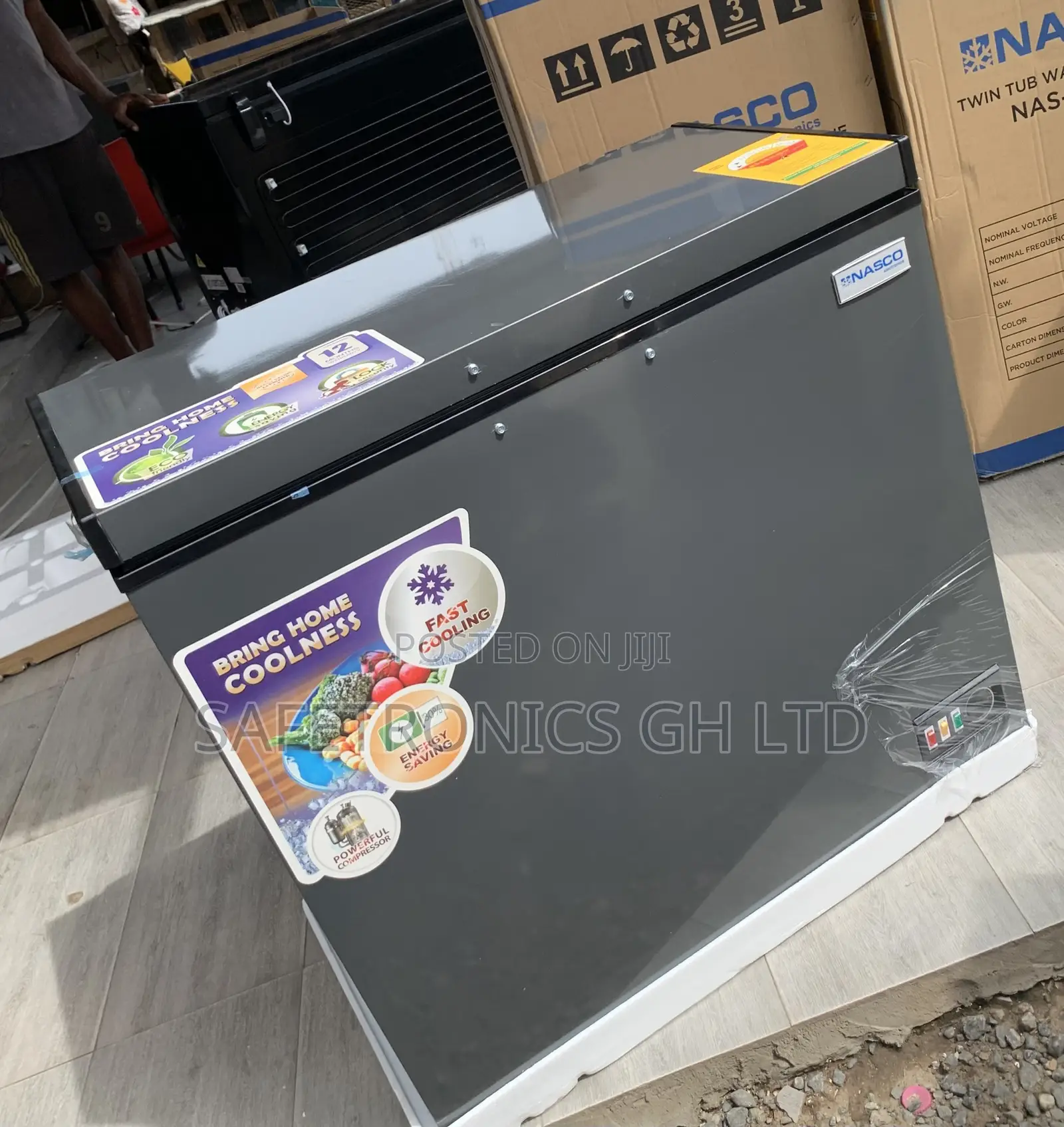 Premium Sleek ~~ 198L Grey Nasco Nas-250fl 1 Door Freezer