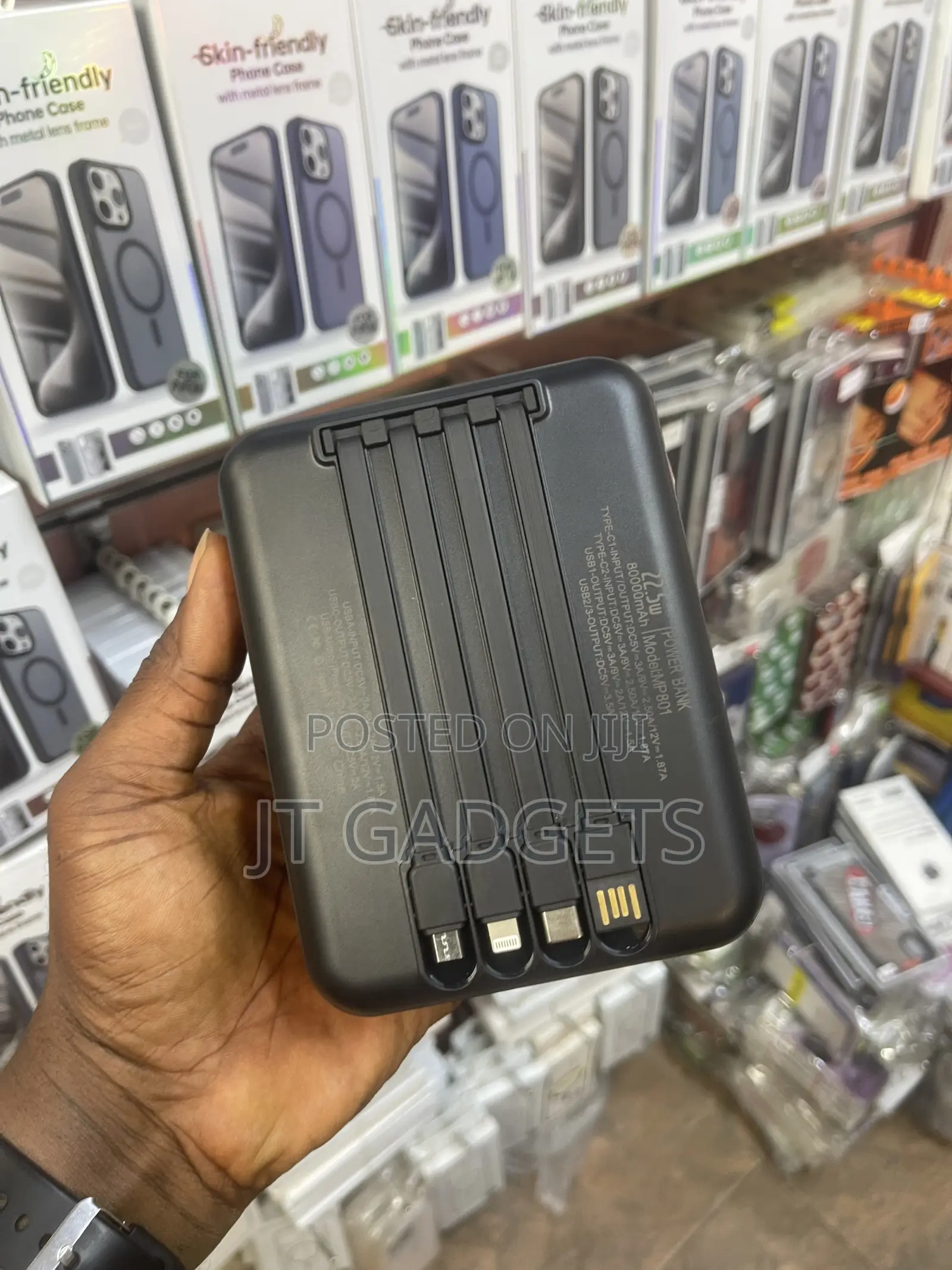 MMW 80000mAh Power Bank – Built-in Cables + LED Light (Fast Charging)