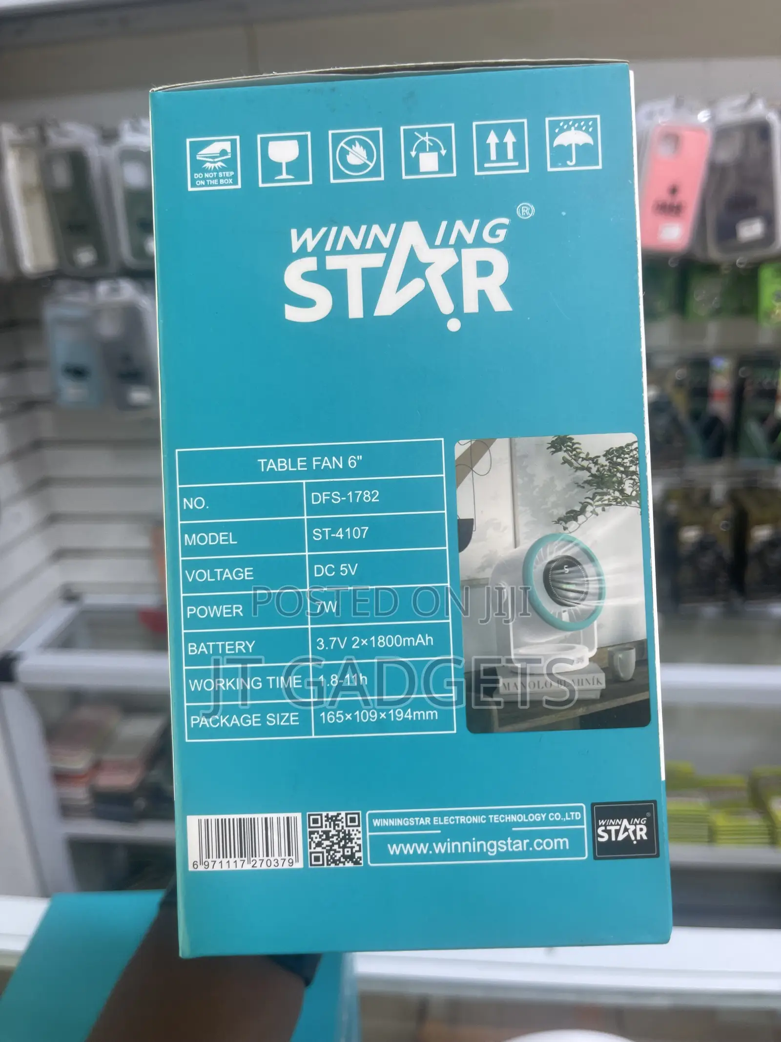 Winning Star Rechargeable Table Fan 6"