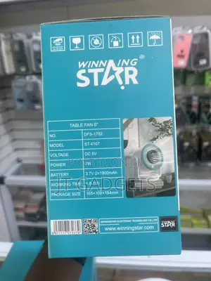 Winning Star Rechargeable Table Fan 6"