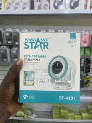 Winning Star Rechargeable Table Fan 6"