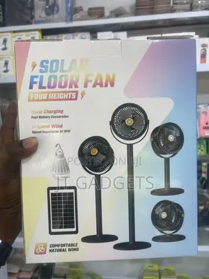 Solar Floor Fan – Four Heights, Solar Charging (Model S39)