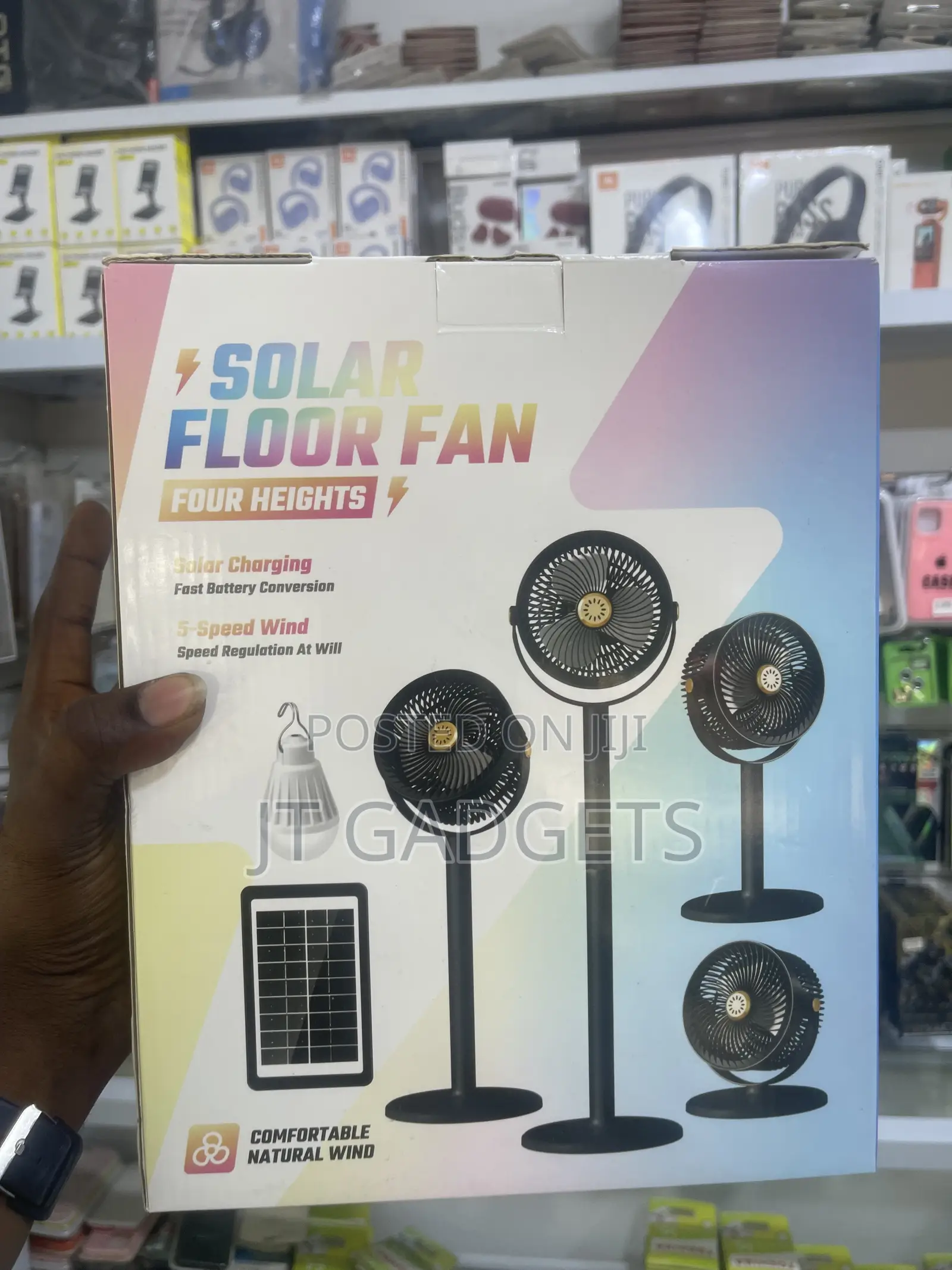 Solar Floor Fan – Four Heights, Solar Charging (Model S39)