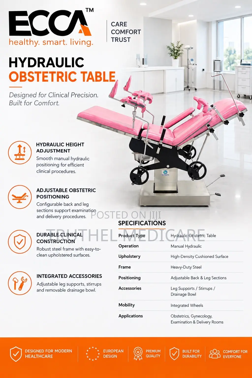 Hydraulic Obstetric Delivery Bed