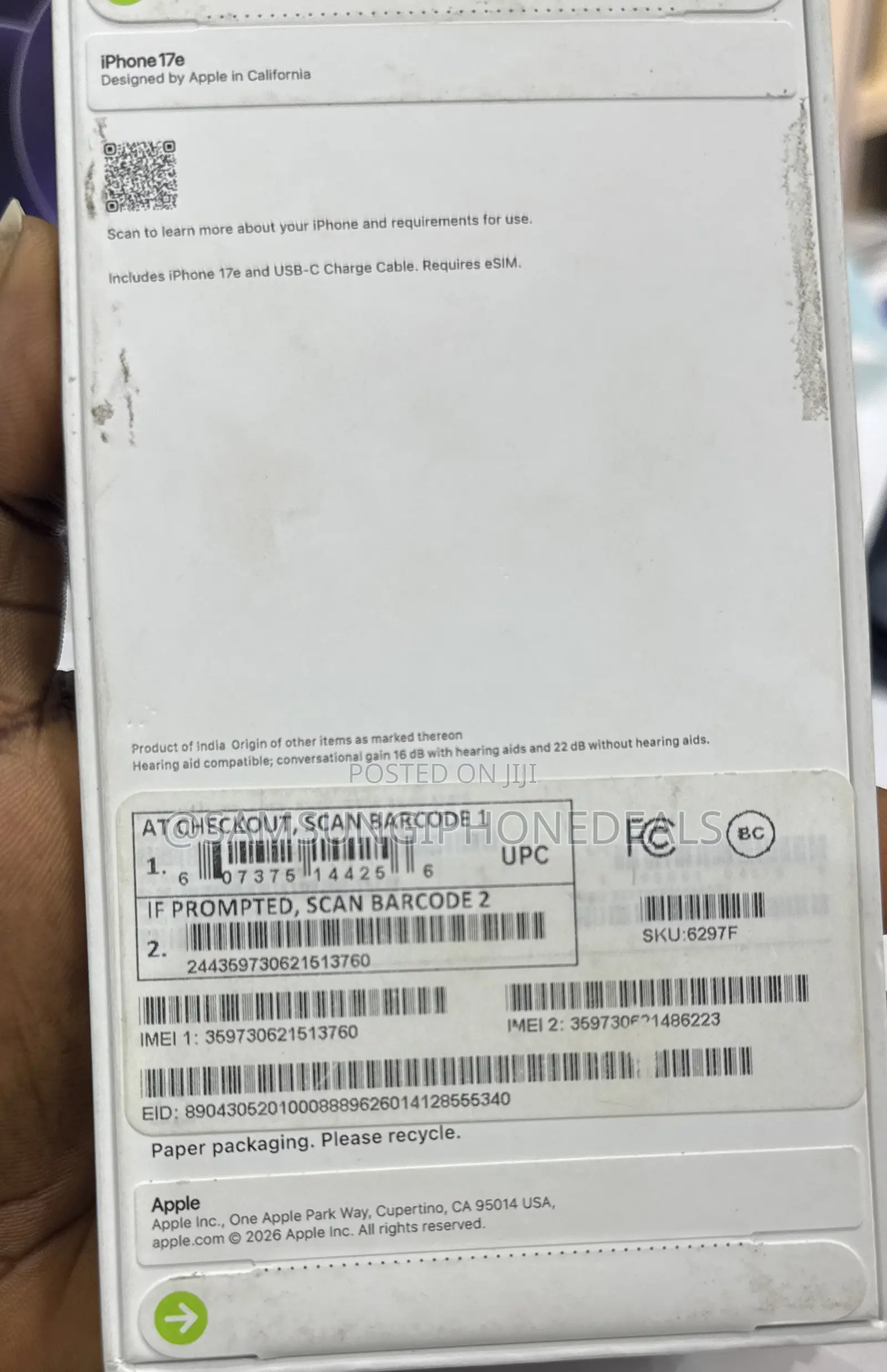 New Apple iPhone 17e 256 GB Black