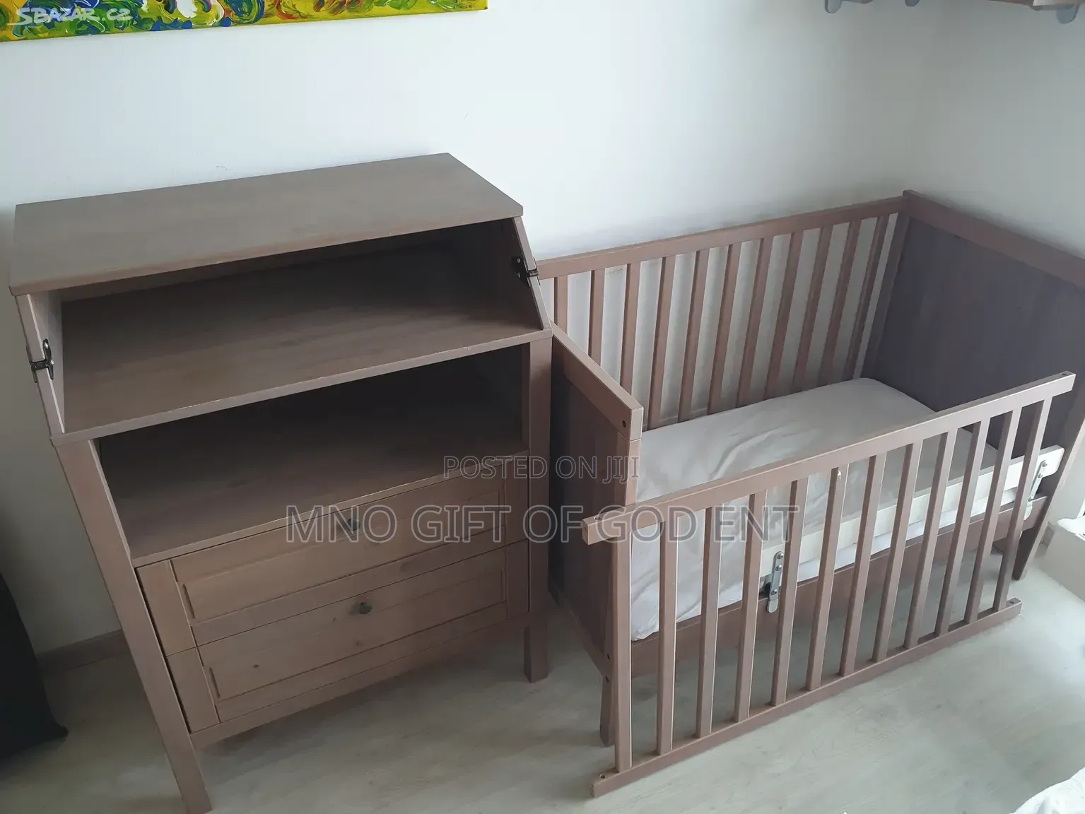 Brand: IKEA Ikea SUNDVIK Cot, 60x120 Cm, Grey Brown