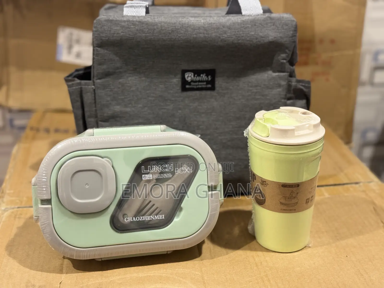 3-in-1 Lunch Box Set With Cup Insulated Bag