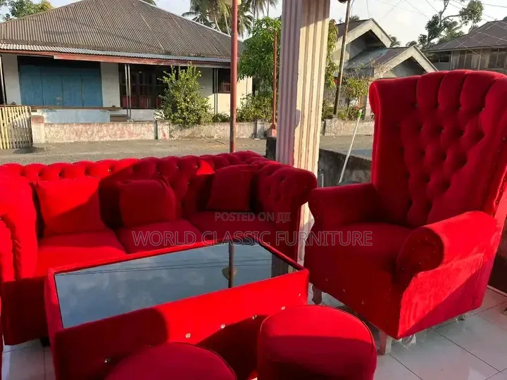 Luxury Red Velvet Sofa Set for Sale