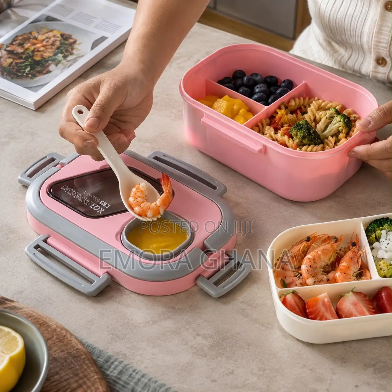 3-in-1 Lunch Box Set With Cup Insulated Bag