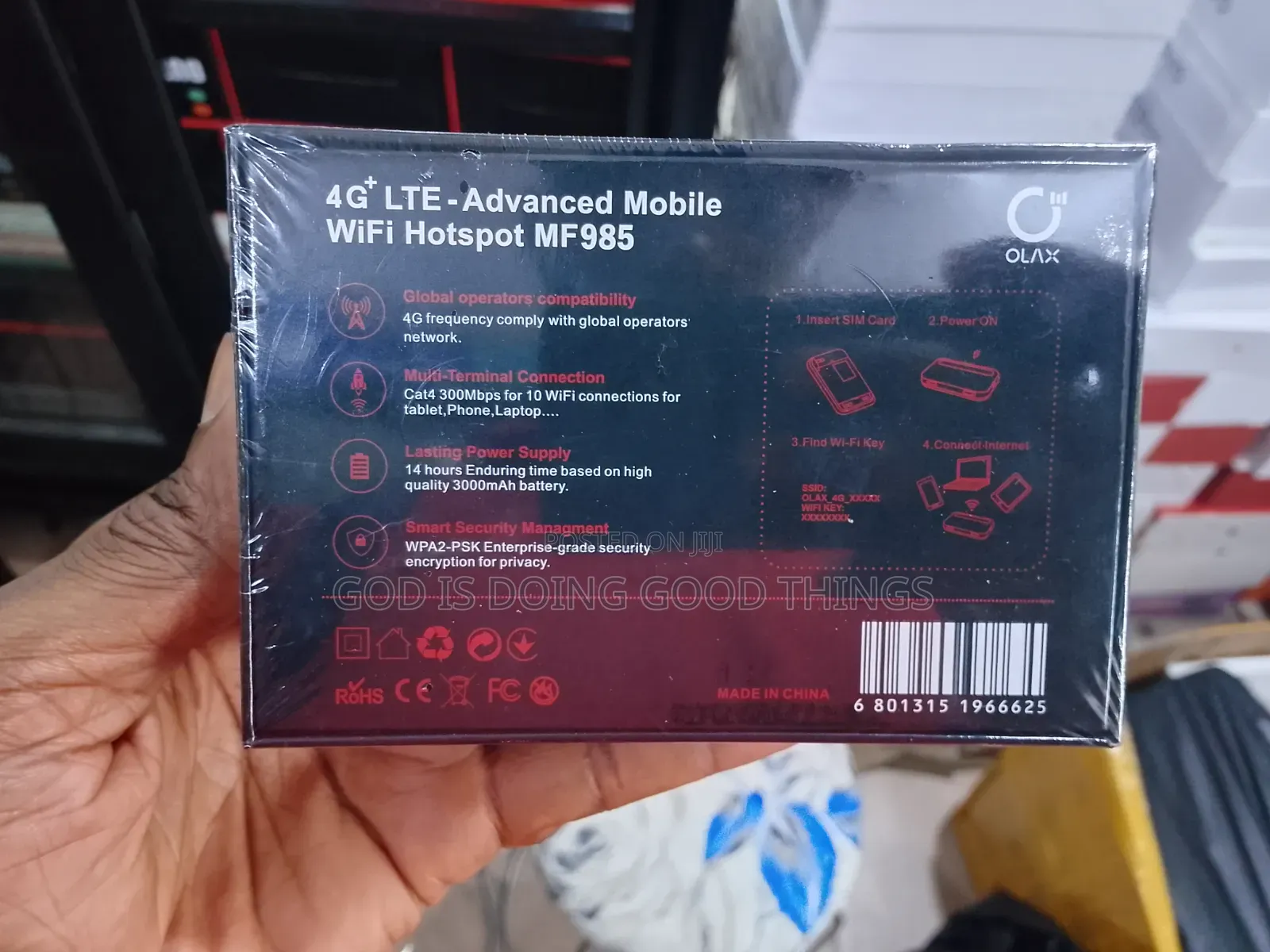 Olax 4G+ LTE Universal Sim Pocket Mifi (Mf985)