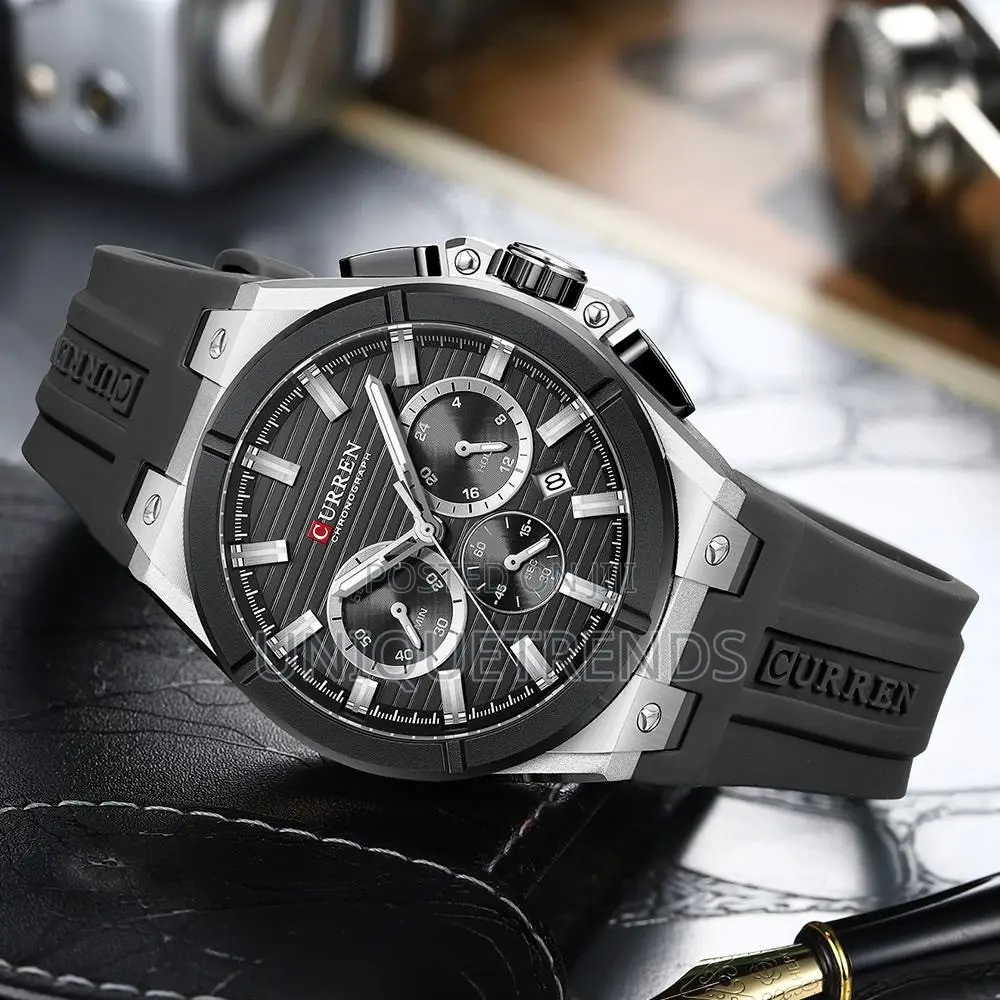 CURREN High Quality Chronograph Wrist Watch (Rubber Strap)