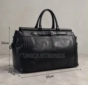 HIGH Quality Leather Duffle Bag (Black, Brown, Black and Gray)