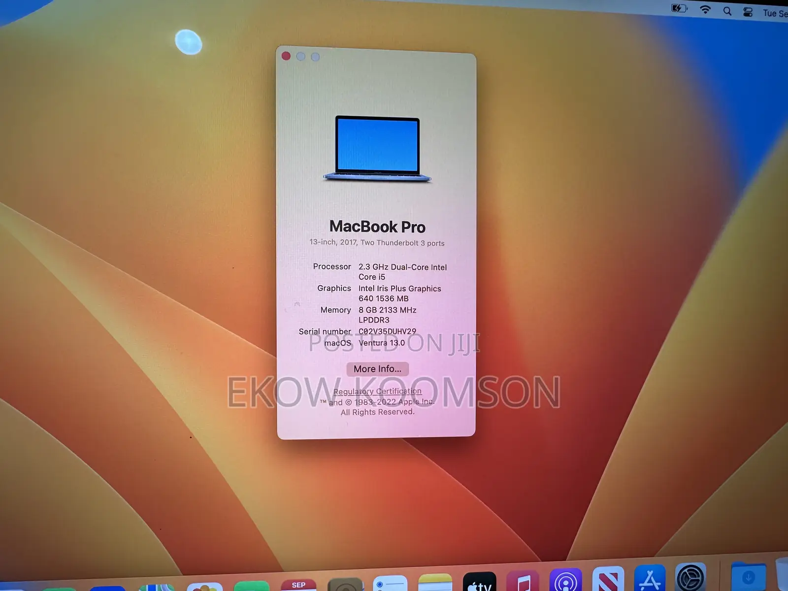 Laptop Apple MacBook Pro 2017 8GB Intel Core i5 SSD 256GB