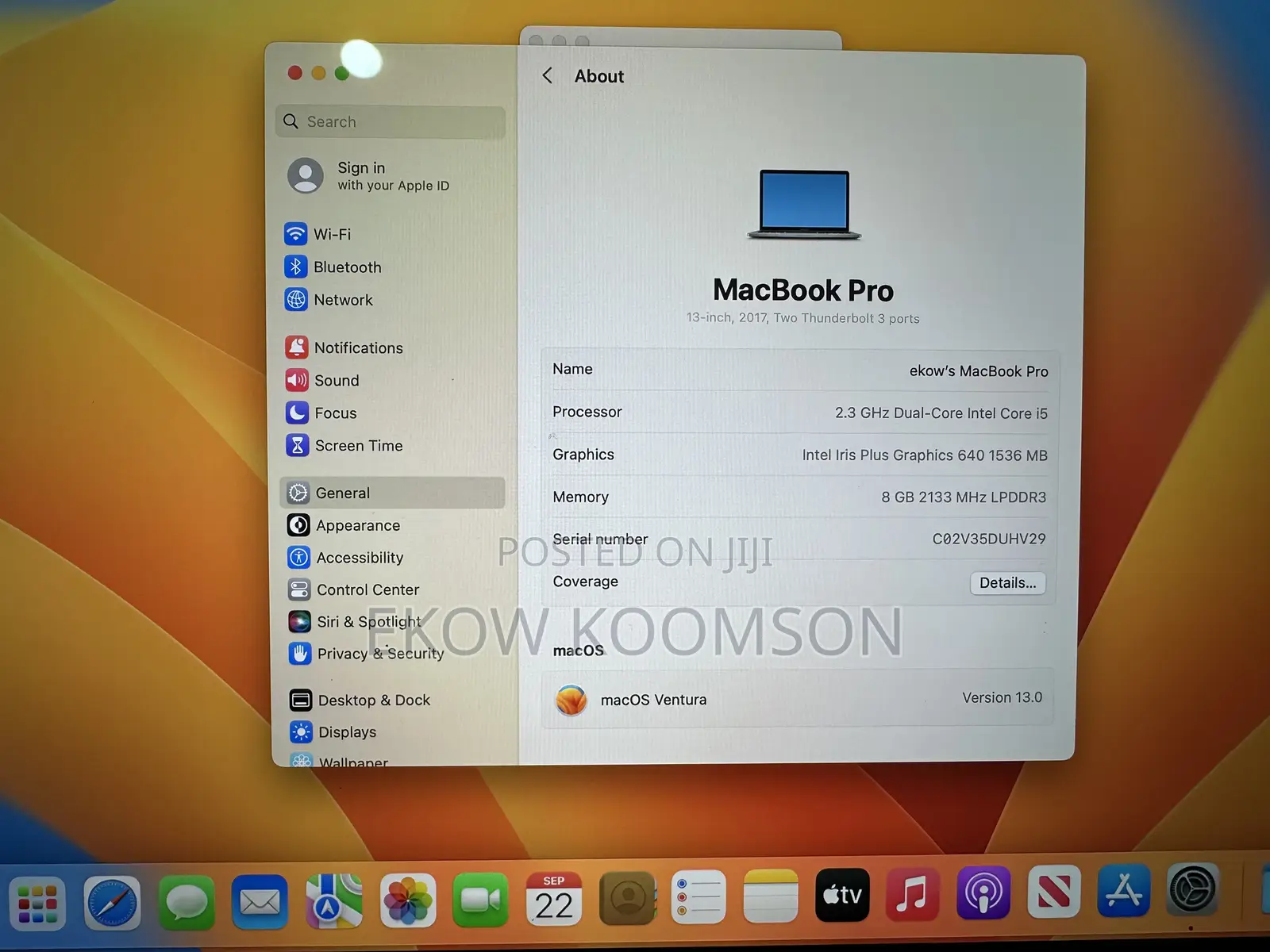 Laptop Apple MacBook Pro 2017 8GB Intel Core i5 SSD 256GB
