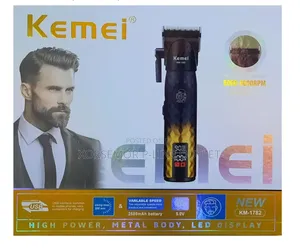 KM-1782 Shaver Metal Black DLC Blades 2 Turbo Speeds Up to 9000RPM