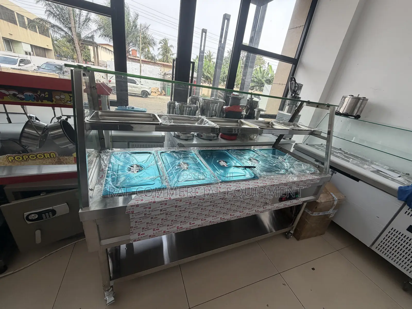 Commericla Bain Marie Food Warmer Standing With Glass