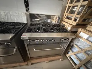 Commercial Stainless Steel 6 Burner Gas Stove With Oven