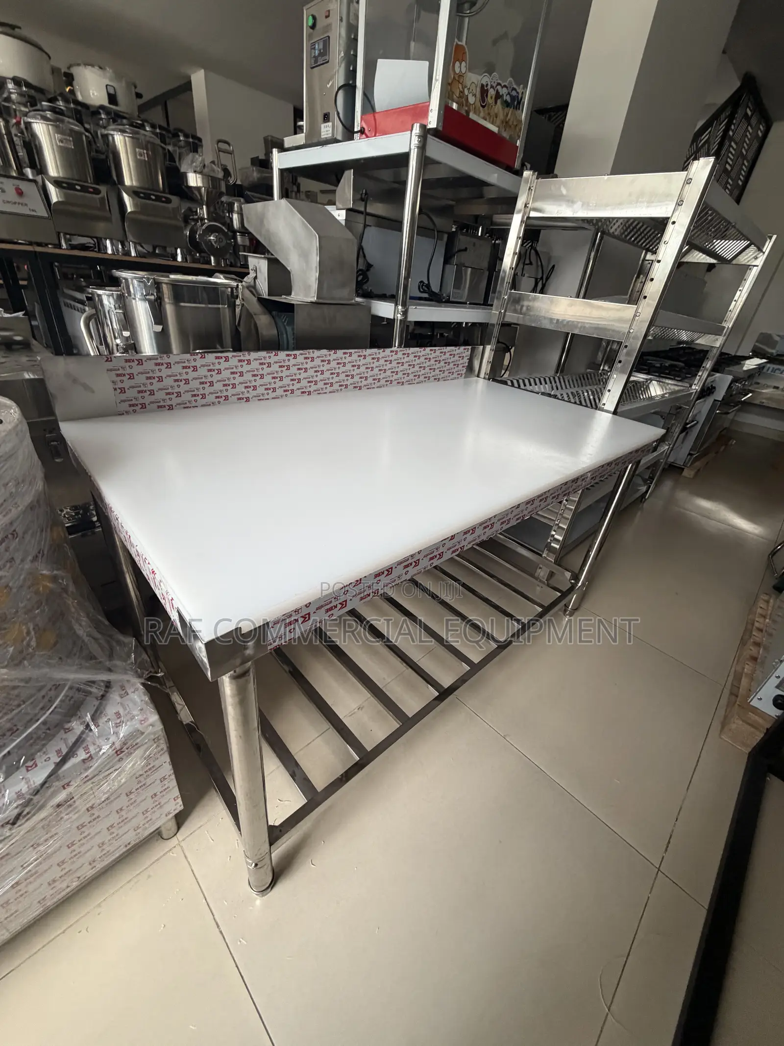Commercial Stainless Steel Work Table and Chopping Board 180cm