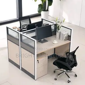 Two in One Wood and Glass Work Station
