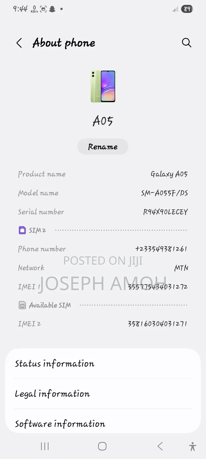 Samsung Galaxy A05 64 GB Green