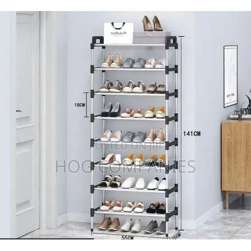 8 Tier Metal Shoe Rack Organizer Up to 24 Shoes- Fast Delivery in 2hrs