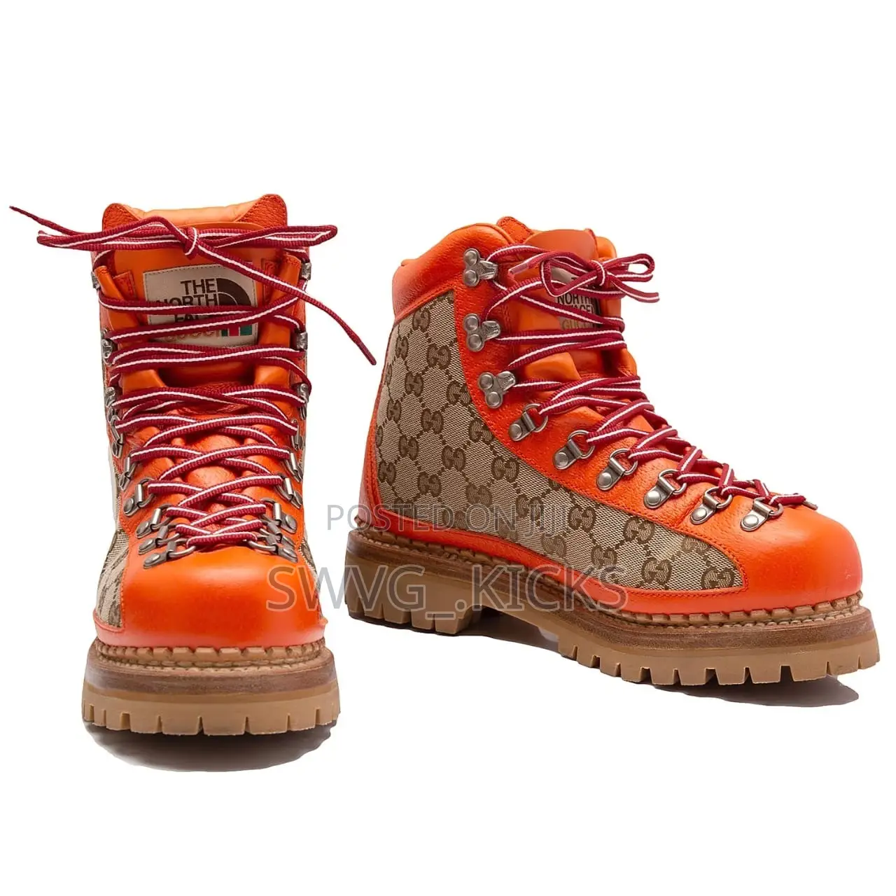 Gucci X the North Face GG Canvas Hiking Boots