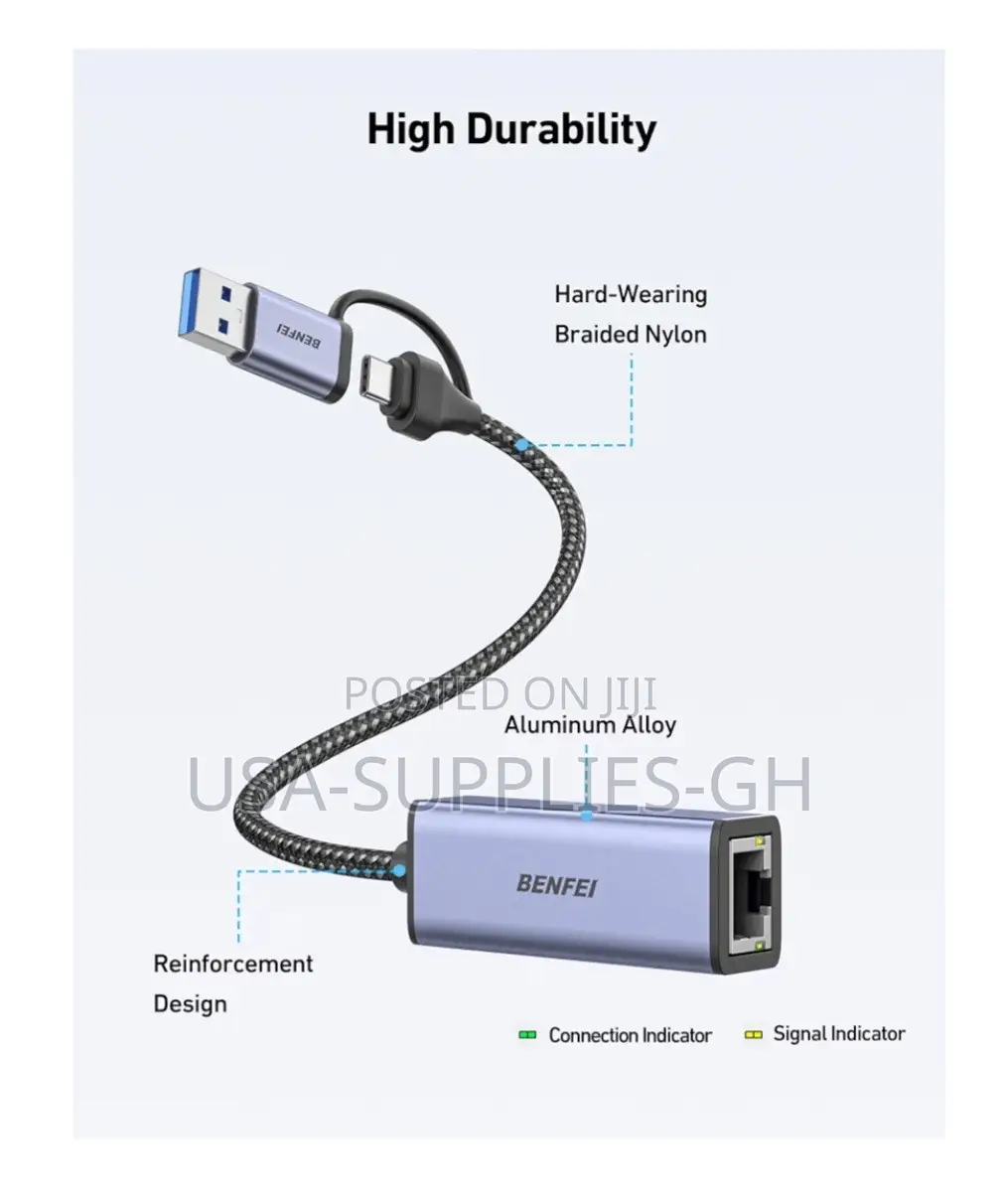 BENFEI USB 3.0/USB-C to Ethernet Adapter RJ45 Network Dongle From USA
