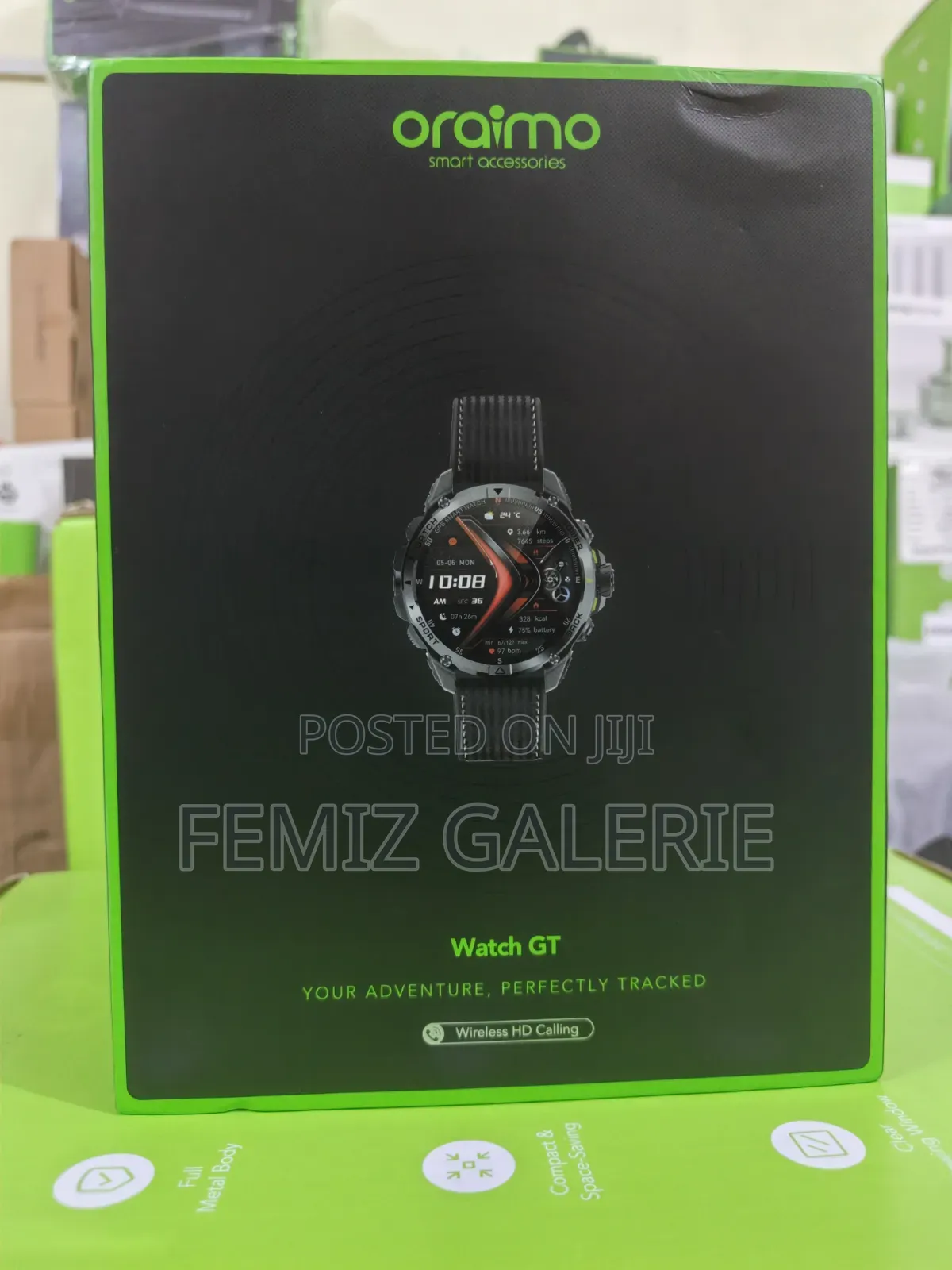 Oraimo Watch GT 1.43" AMOLED 3ATM GPS Smart Watch + 2 Straps