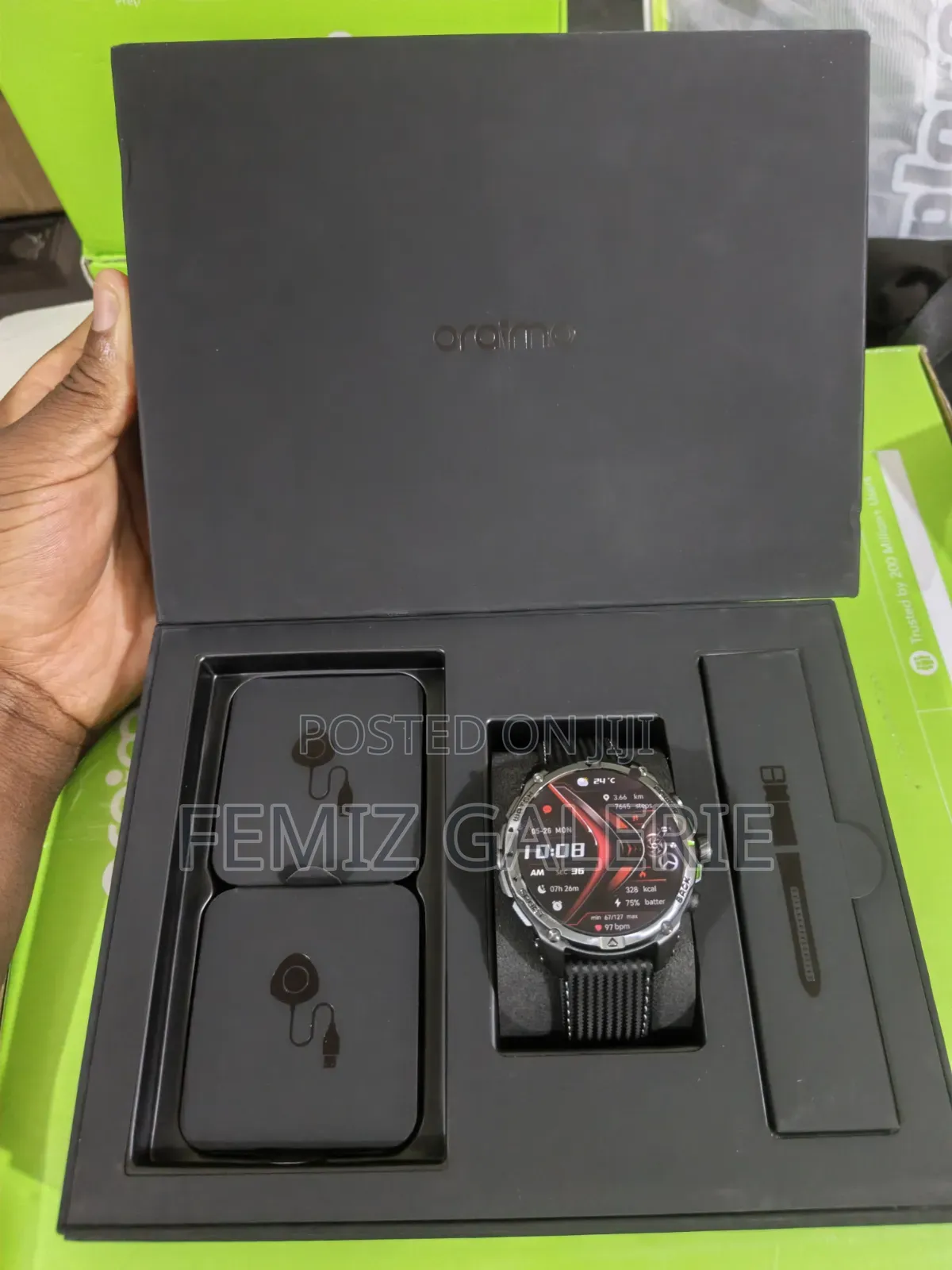 Oraimo Watch GT 1.43" AMOLED 3ATM GPS Smart Watch + 2 Straps