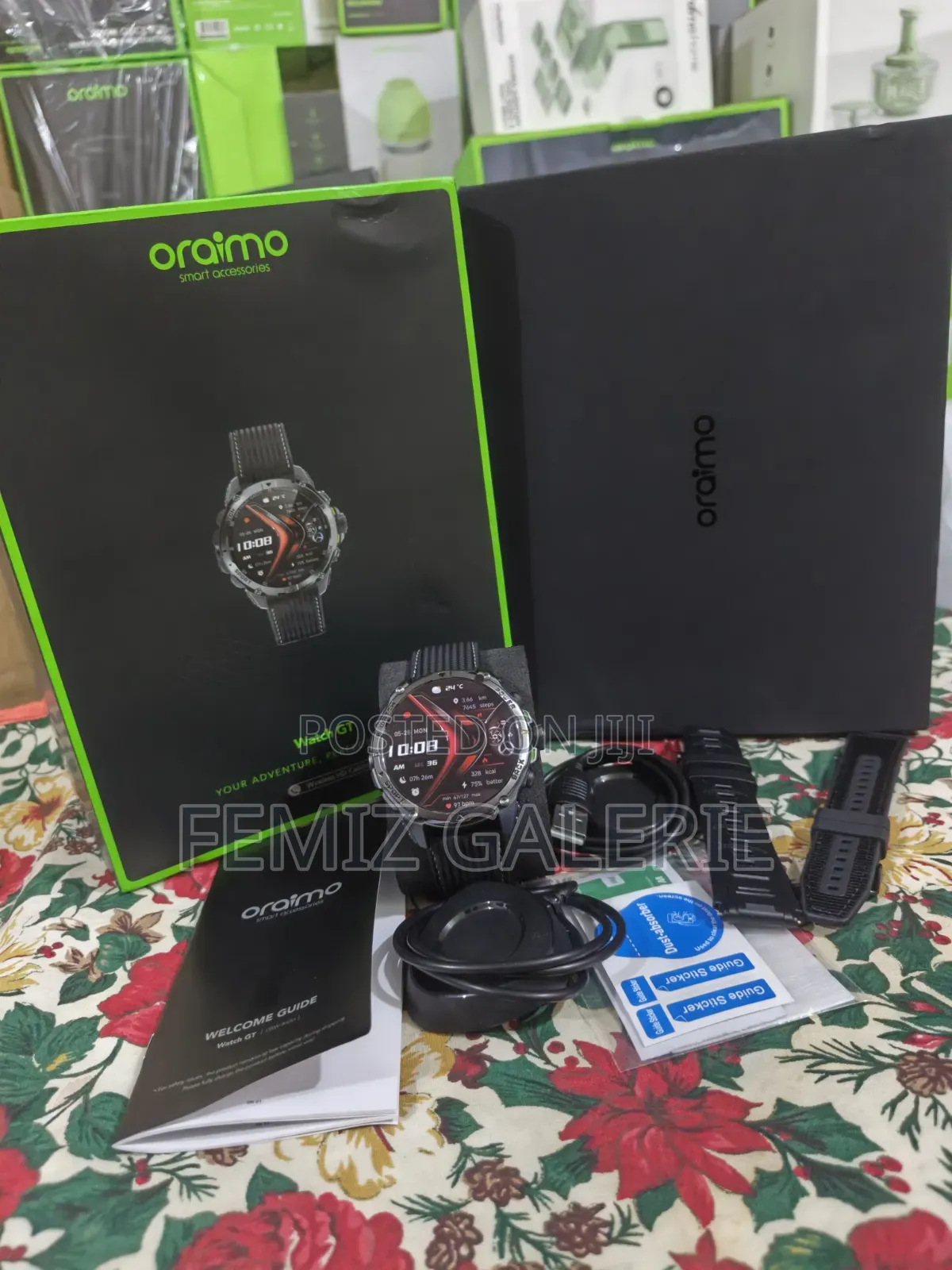 Oraimo Watch GT 1.43" AMOLED 3ATM GPS Smart Watch + 2 Straps
