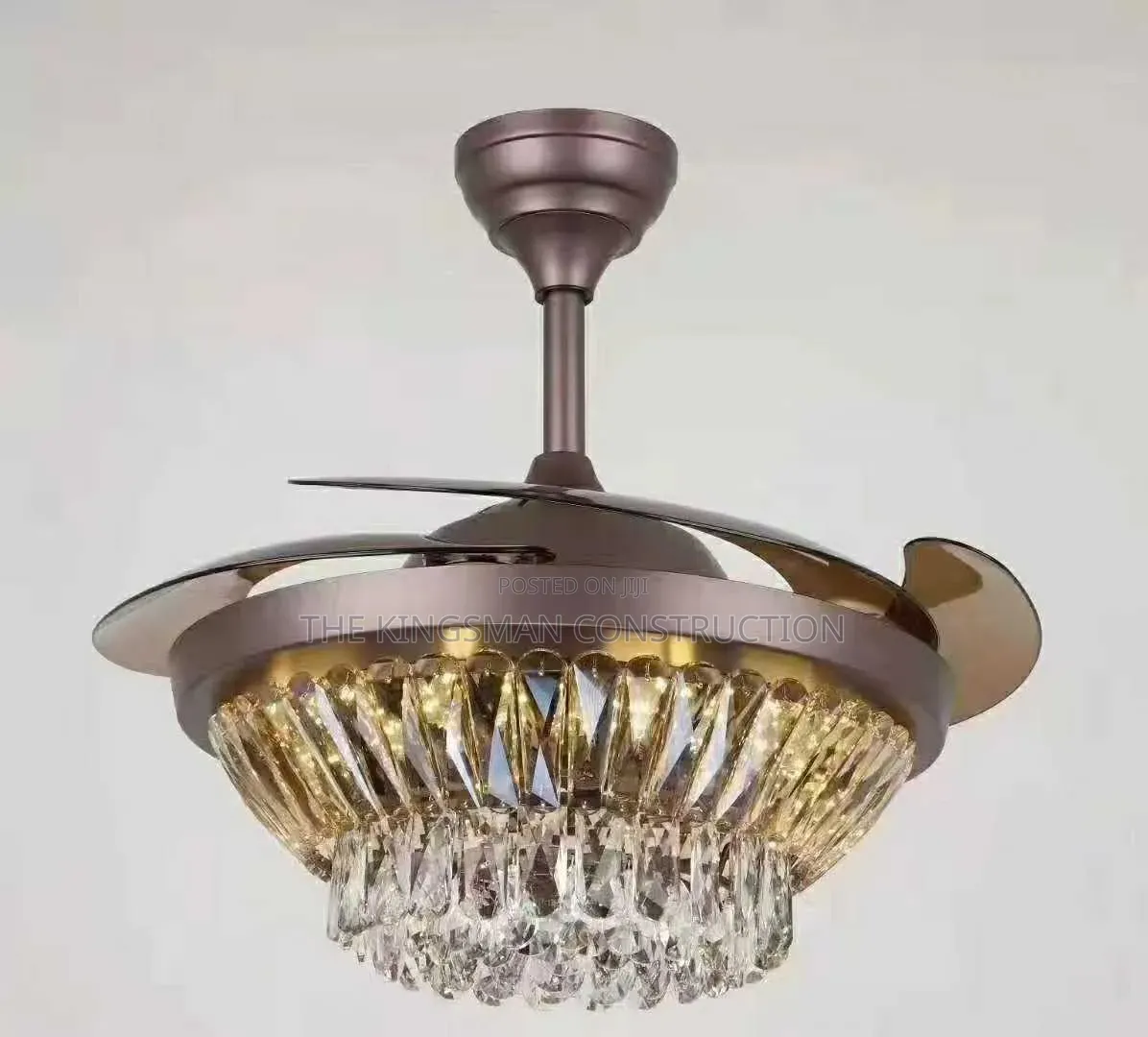 Chocolate and Gold Chandelier Fan Lights