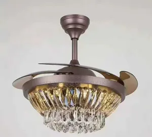 Chocolate and Gold Chandelier Fan Lights
