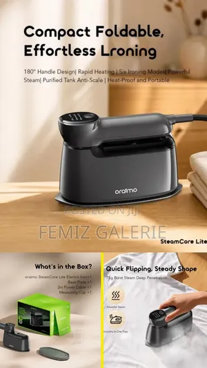 Oraimo SteamCore Lite Portable Steam Iron | 6 Modes, 130ml Tank