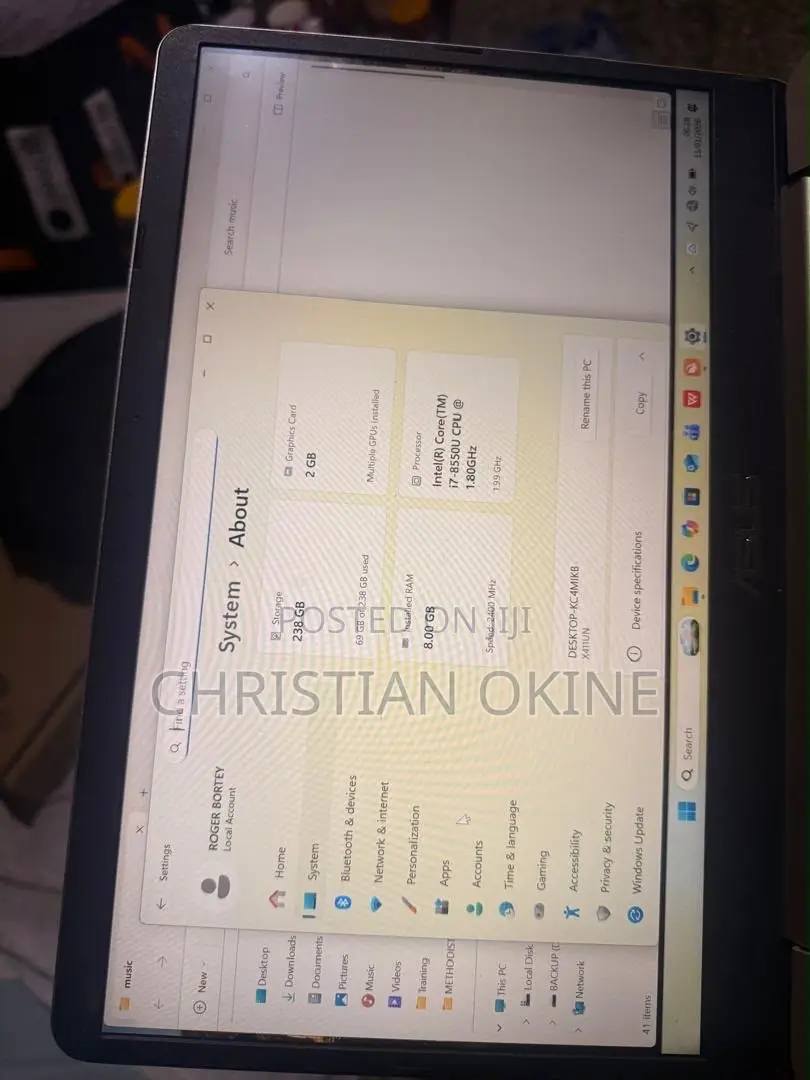 Laptop Asus 4GB Intel Core i7 HDD 256GB