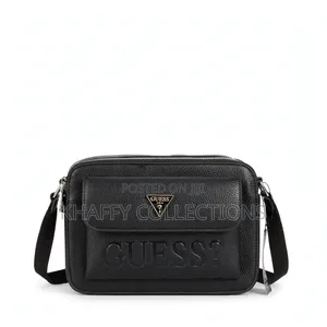 Original Guess Crossbody Bag Black Leather With Tag- Mens Shoulder Bag