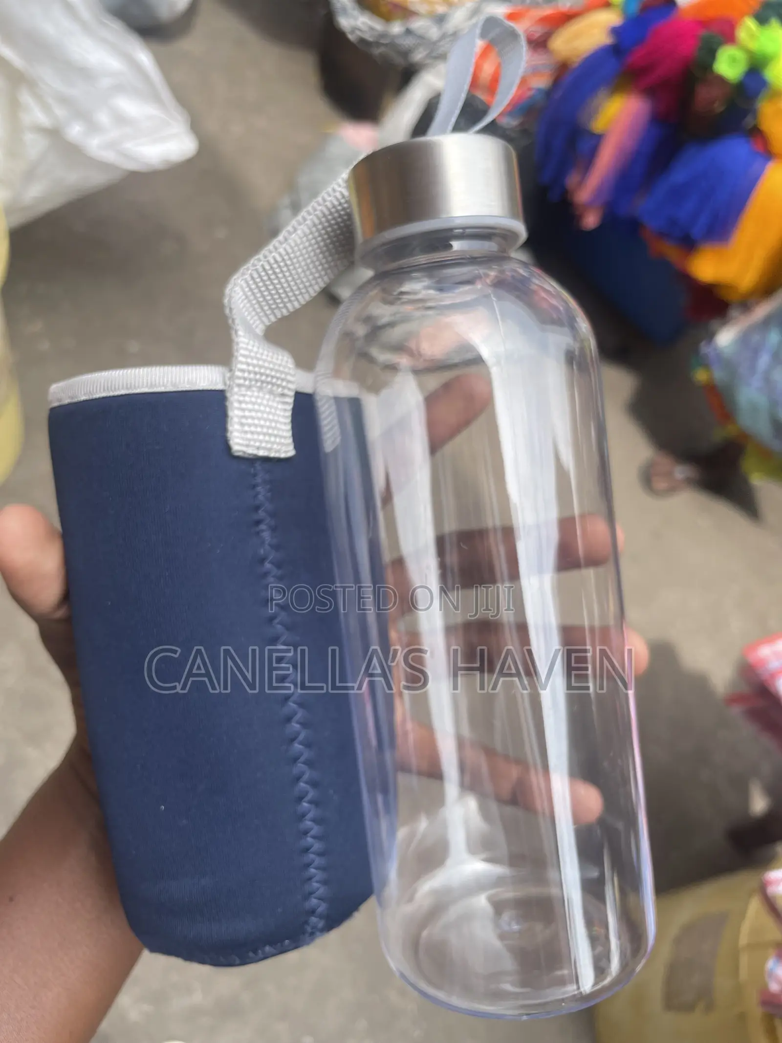Portable BPA-Free Plastic Water Bottle With Sleeve Strap 