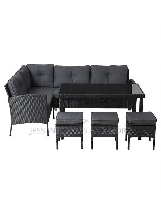 Outdoor Dining Set 5 Piece(Black)