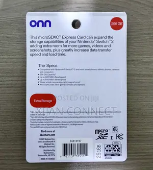 Onn 256GB microSD Express Card for Nintendo Switch 2 – 800mb/S