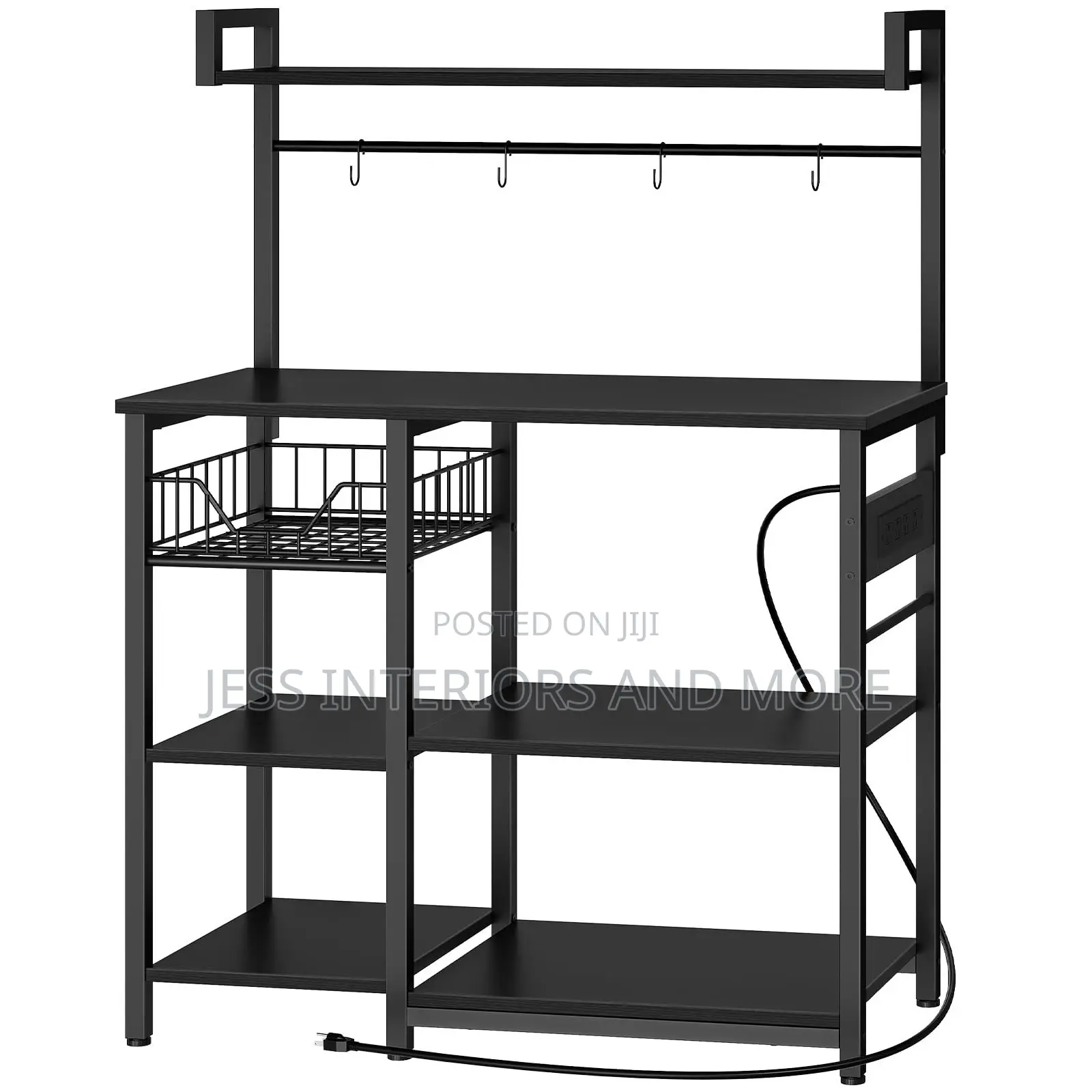 Kitchen Bakers Storage Rack With Power Outlet