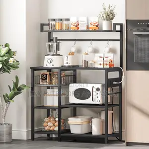 Kitchen Bakers Storage Rack With Power Outlet