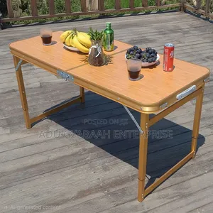 Portable Foldable Picnic Table With Adjustable Height Stools