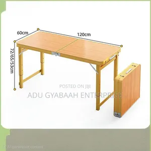 Portable Foldable Picnic Table With Adjustable Height Stools