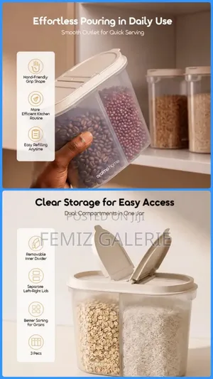 Oraimo FlexJar 3pcs Grain Storage Containers - Removable Divider